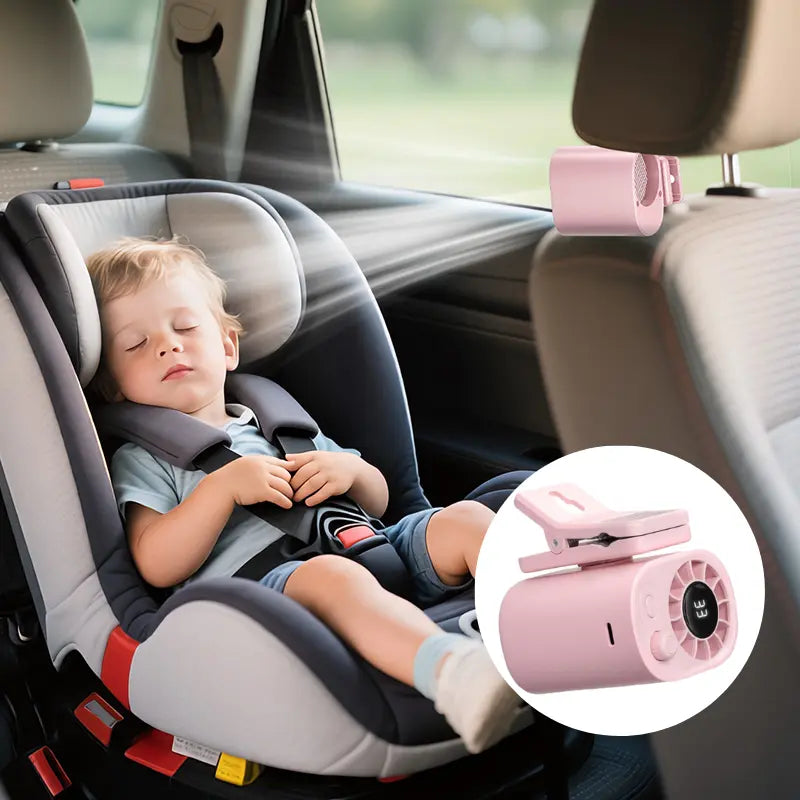 【Summer Survivals】Joytutus 2026 Car Seat Fan Clip on Fan Car Adjustable Fan, USB Rechargeable, LED Display, 360° Rotation, 100 Speeds Adjustment, Detachable Clip, Magic Tape, 20Hr 3000Mah Battery Summer Fan for Car Baby Stroller Backseat Dealsforyoudays