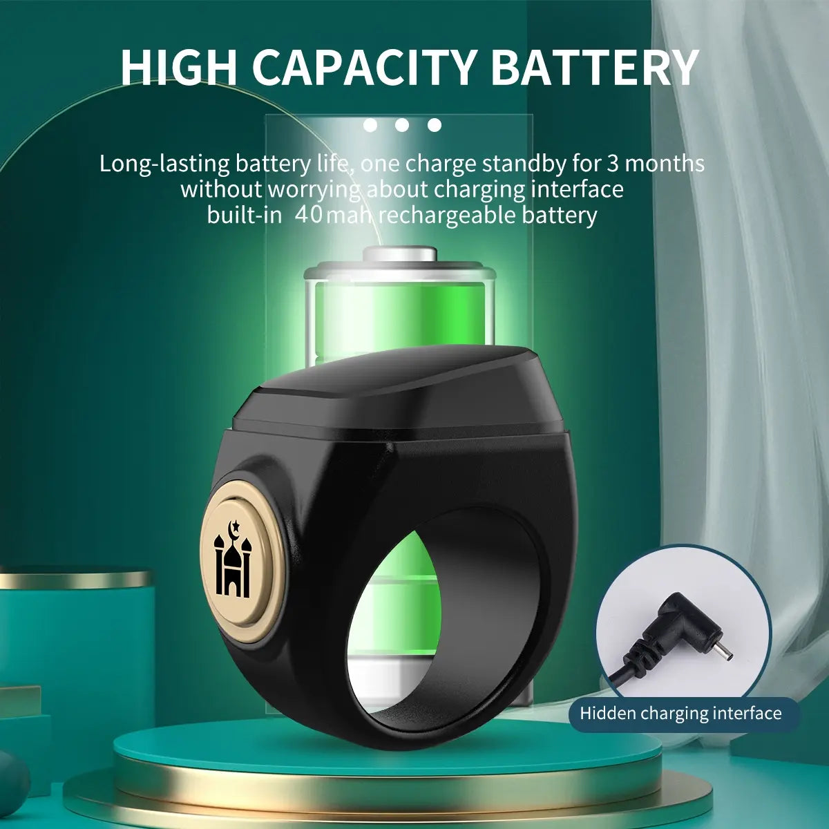 Smart Modern Prayer Beads Ring with Timer, App-Connected Waterproof Electronic Tasbih Counter, Tasbeeh Counter, Ideal for Muslim Prayers and Daily Worship #GLOBAL PICKS