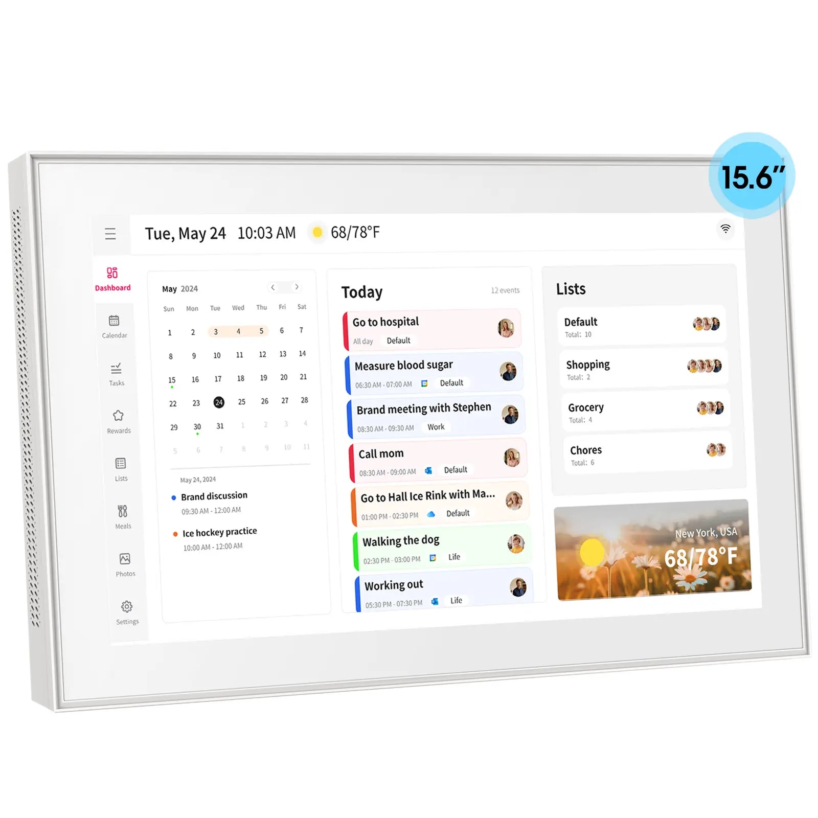 Smart Digital Calendar, Wall Electronic Calendar, IPS Full HD Touch Screen Display for Family Meal Planner Support - Streamline Household Organization Summerwins Dealsforyoudays,Father'Sdaygifts