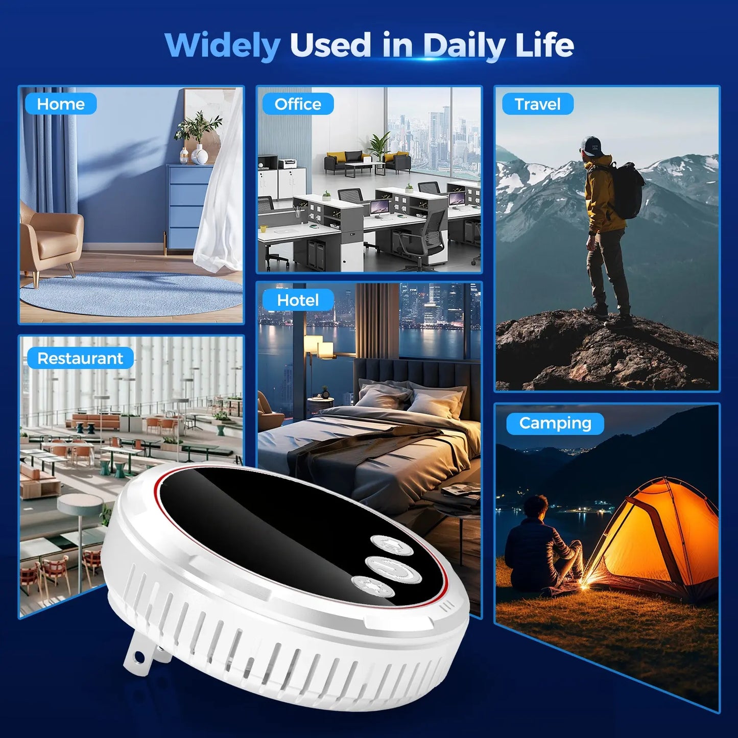 Smart Portable Detector with Temperature Humidity Monitoring, HD Display, Instant Alerts, Ideal for Apartments Rvs Kitchens