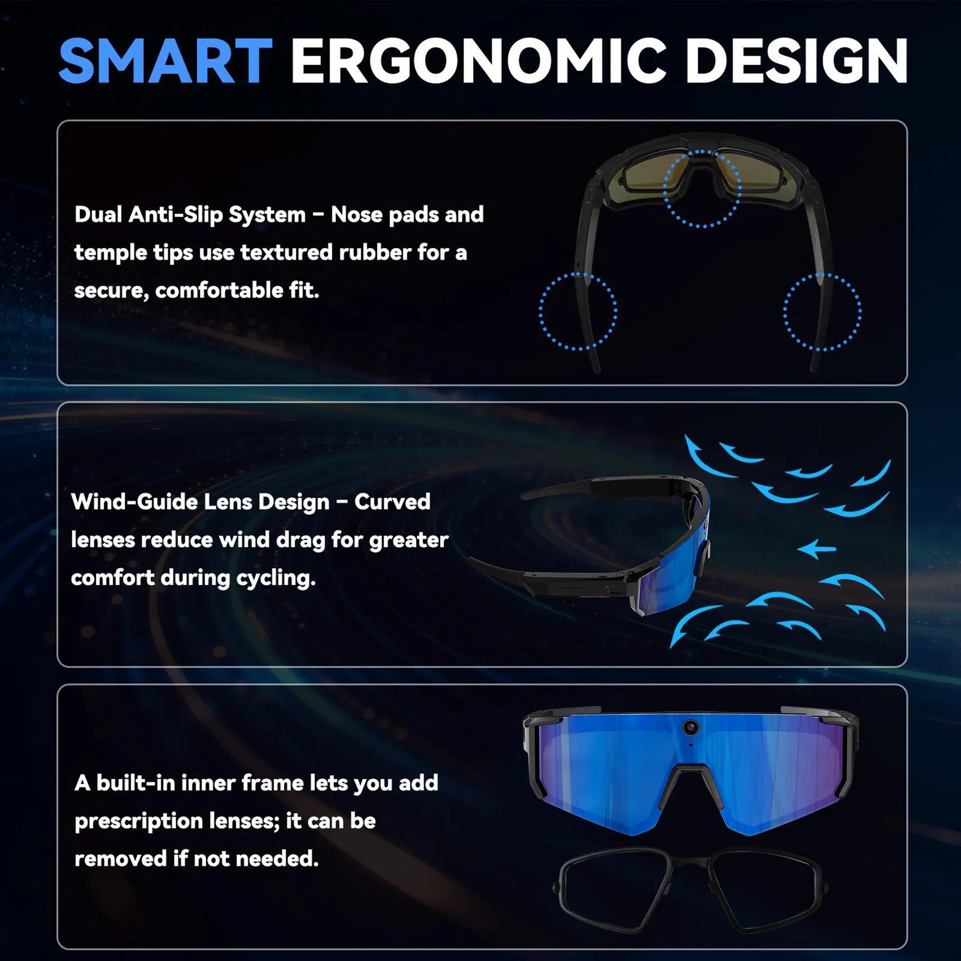 2026 New AI Smart Sport Sunglasses with HD 32MP Camera, 1200P Video Recording, AI Assistant (Chatgpt) & Real-Time Translation, Voice Control, Bluetooth 5.4 & Wifi – Ideal for Cycling, Golf, Running & Driving,Father'Sdaygifts