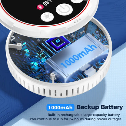 Smart Portable Detector with Temperature Humidity Monitoring, HD Display, Instant Alerts, Ideal for Apartments Rvs Kitchens