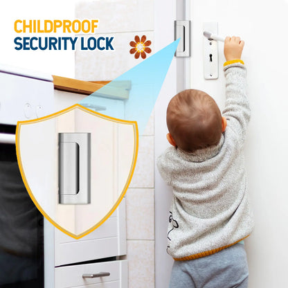 Aluminum Alloy 2-Pack Security Door Locks - Choose White/Black/Silver - Heavy-Duty Protection with Easy Installation & Universal Swing for Any Home/Apartment