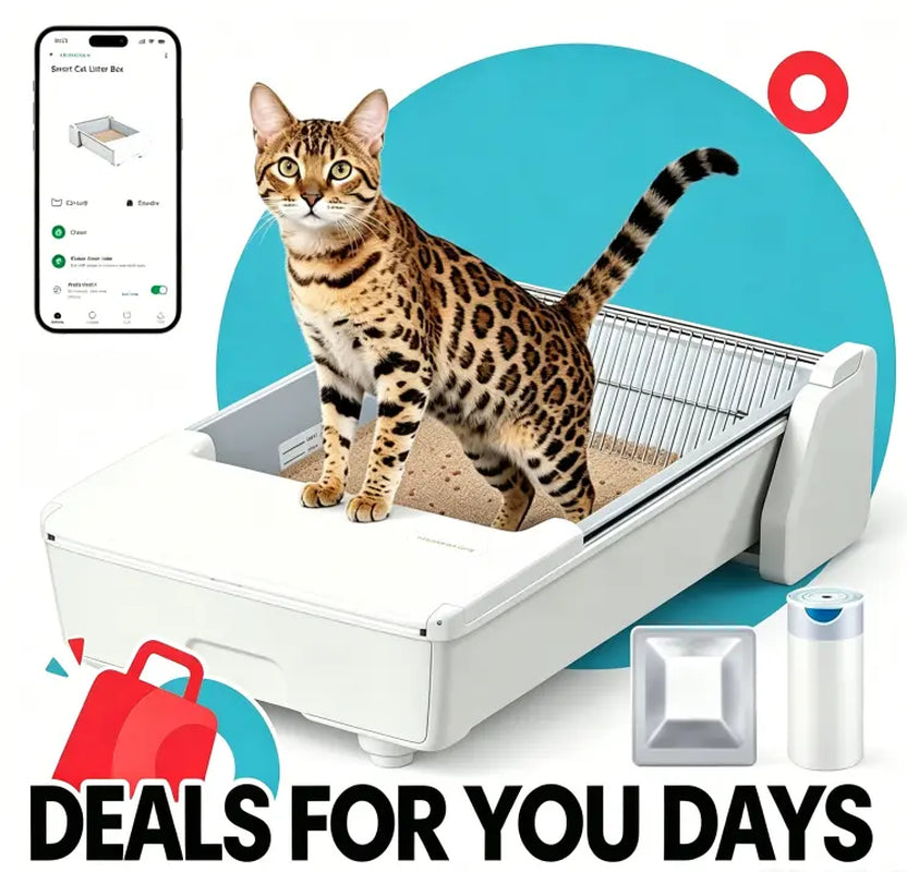 Meowant SC03 Smart Automatic Self-Cleaning Litter Box - X-Large White, 3-Motor System, Dual Rake, Anti-Pinch Tech, Wi-Fi Control, Clumping Litter Odor Control, Home Style for Multiple Cats, Smart Litter Box, Automatic Litter Box