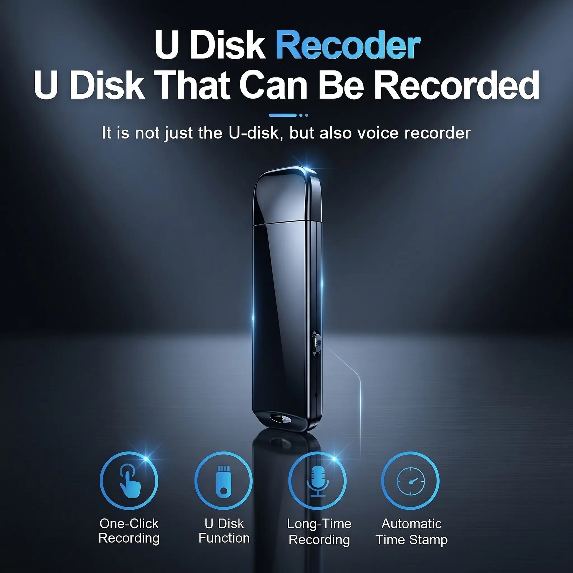 A 2-In-1 USB Smart Voice Recording Device Featuring HD Audio and Noise Reduction, with Timestamp-Based Sorting—Making It an Ideal Voice Recorder for Meeting Minutes. Automatic Automatic Automatic