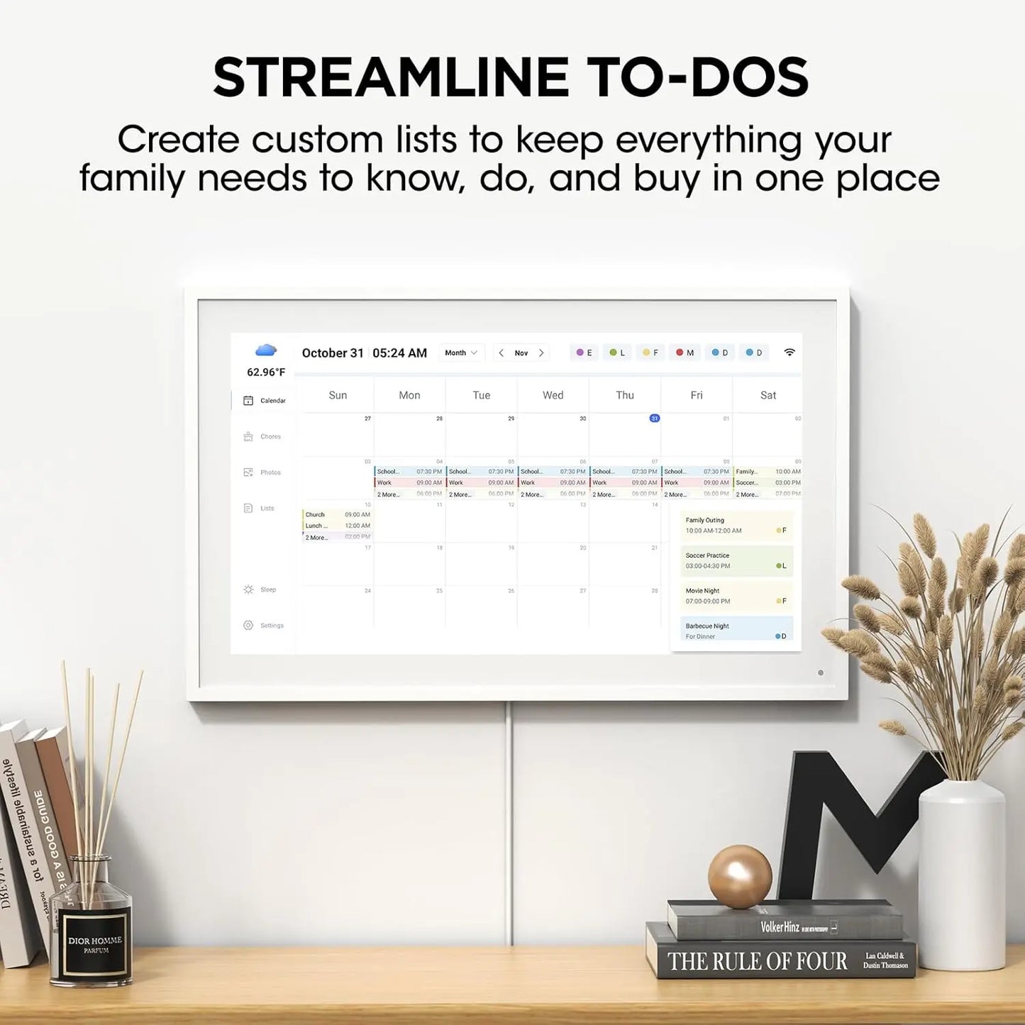 Smart Digital Calendar, Wall Electronic Calendar, IPS Full HD Touch Screen Display for Family Meal Planner Support - Streamline Household Organization Summerwins Dealsforyoudays,Father'Sdaygifts