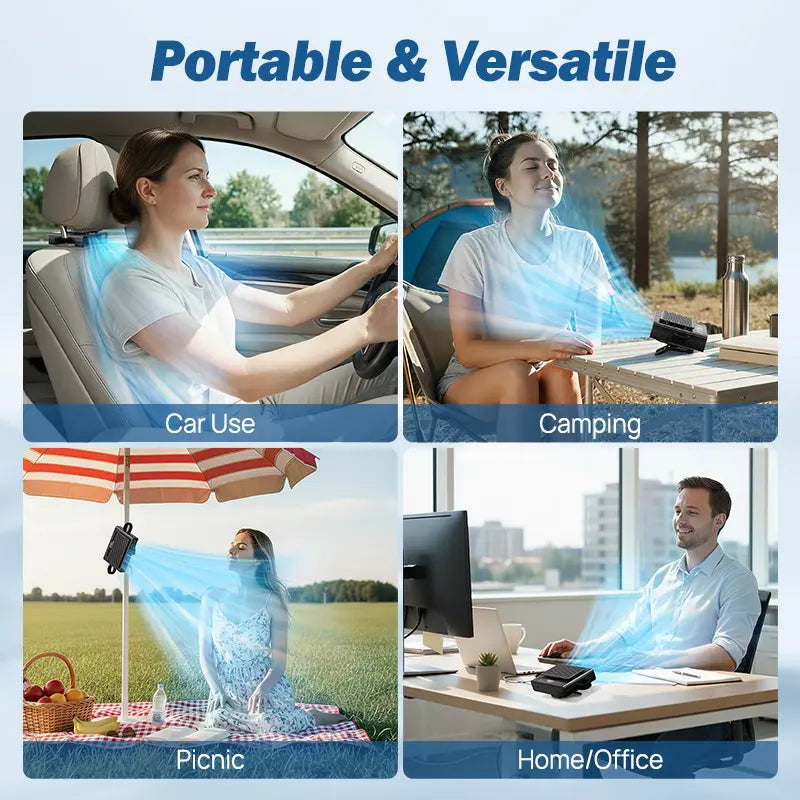 【Summer Survivals】Joytutus 2026 Car Seat Fan Clip on Fan Car Adjustable Fan, USB Rechargeable, LED Display, 360° Rotation, 100 Speeds Adjustment, Detachable Clip, Magic Tape, 20Hr 3000Mah Battery Summer Fan for Car Baby Stroller Backseat Dealsforyoudays