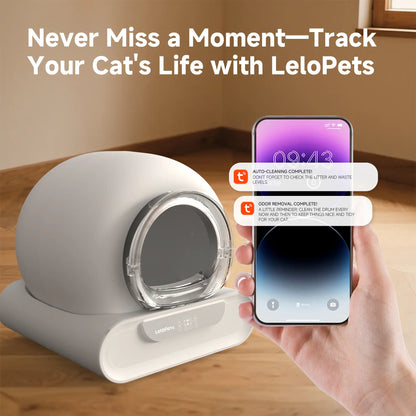 Lelopets D1 Smart Self-Cleaning Automatic Litter Box for Multi-Cats Large Capacity 65L+9L App Control Odor-Free Patented Anti-Pinch #Summervibes #Petlovers