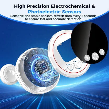 Smart Portable Detector with Temperature Humidity Monitoring, HD Display, Instant Alerts, Ideal for Apartments Rvs Kitchens