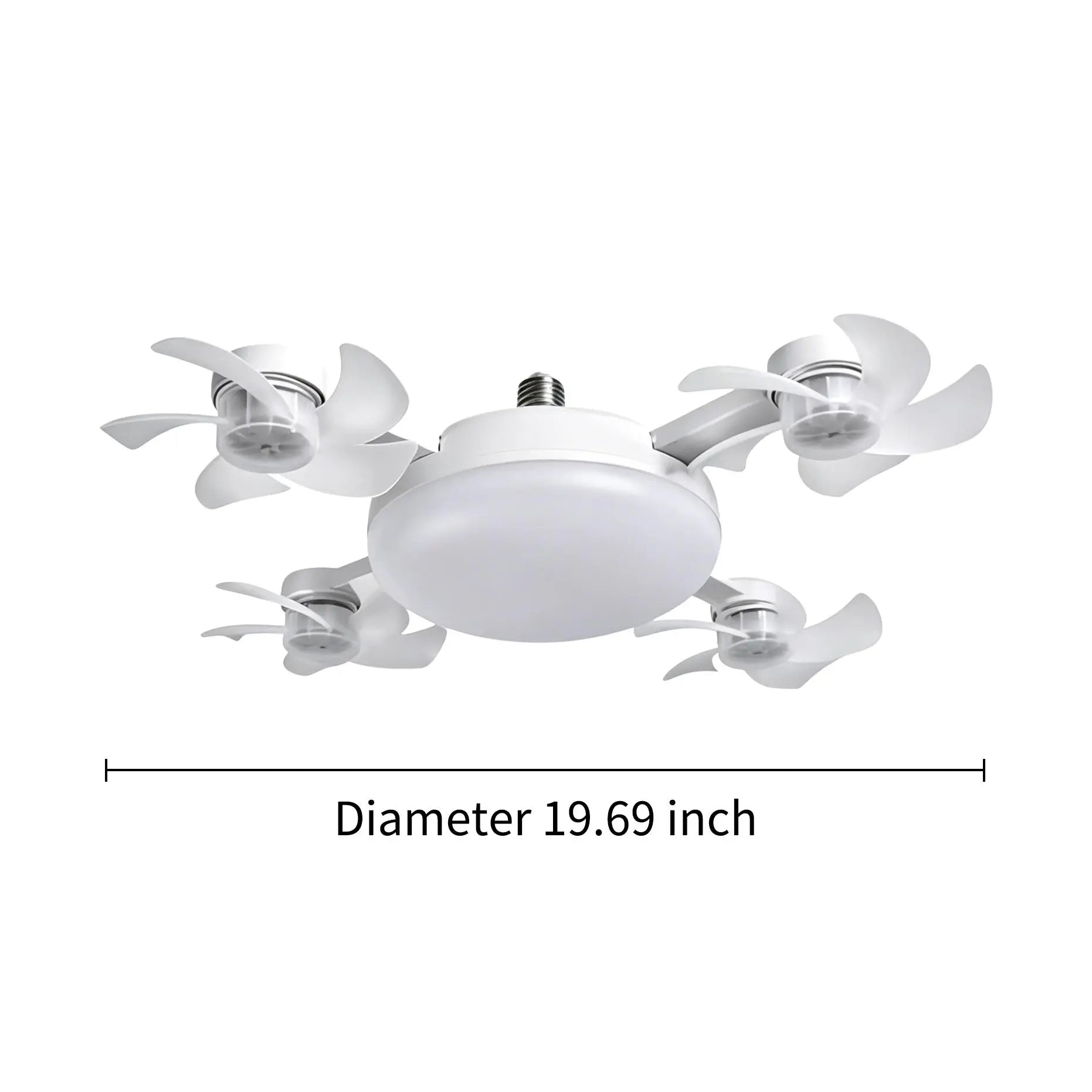 MREGB 2026 New Socket Fan Light, Screw-In Ceiling Fan with Light and Remote Control, 2-In-1 E27 Dimmable LED Small Light Bulb Fan, Ultra-Quiet Energy-Saving Cooling Fan for Bedroom, Kitchen, Garage