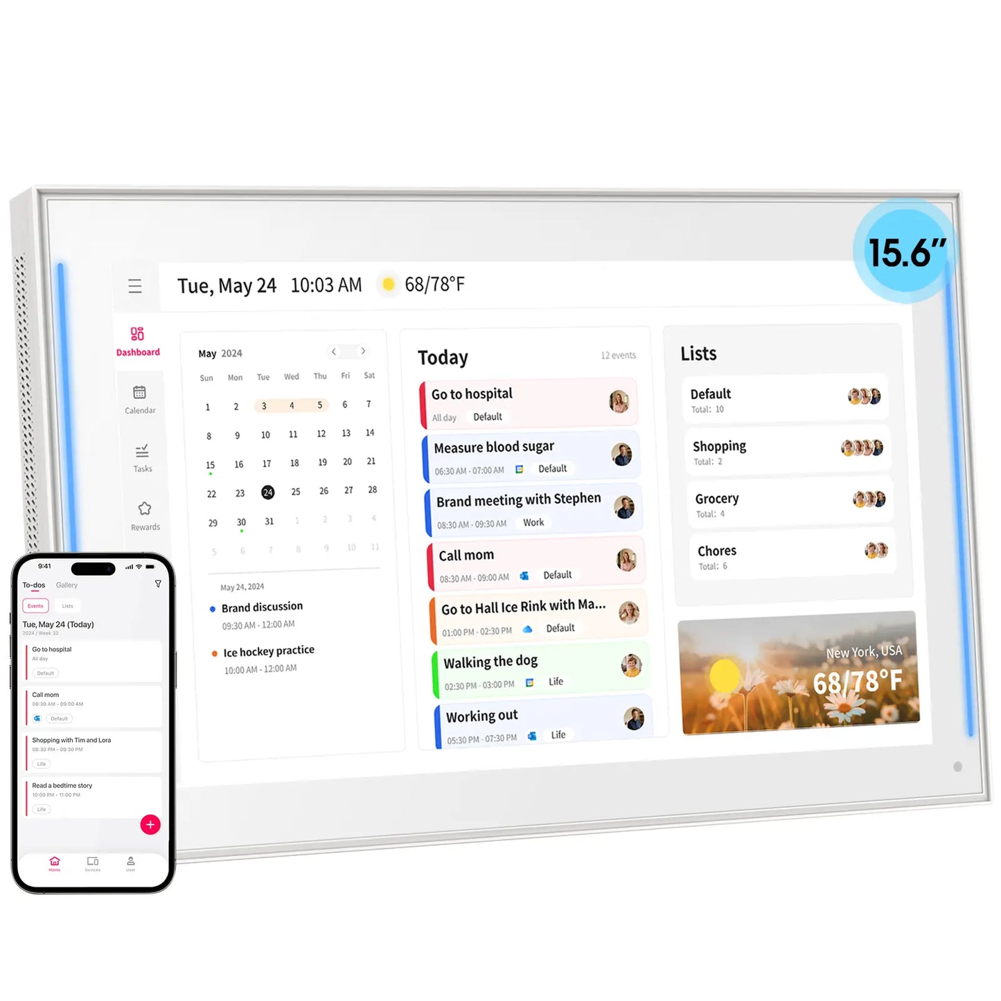 Smart Digital Calendar, Wall Electronic Calendar, IPS Full HD Touch Screen Display for Family Meal Planner Support - Streamline Household Organization Summerwins Dealsforyoudays,Father'Sdaygifts