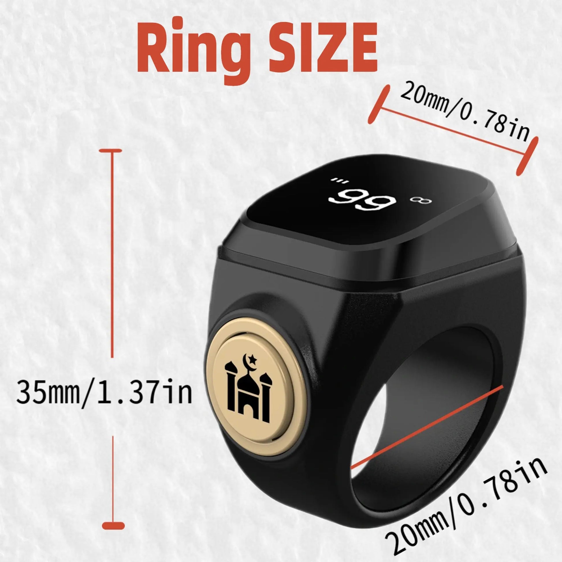Smart Modern Prayer Beads Ring with Timer, App-Connected Waterproof Electronic Tasbih Counter, Tasbeeh Counter, Ideal for Muslim Prayers and Daily Worship #GLOBAL PICKS