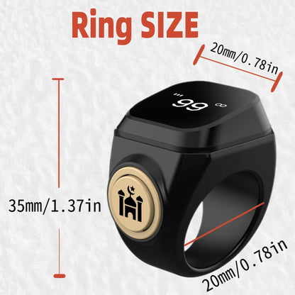 Smart Modern Prayer Beads Ring with Timer, App-Connected Waterproof Electronic Tasbih Counter, Tasbeeh Counter, Ideal for Muslim Prayers and Daily Worship #GLOBAL PICKS