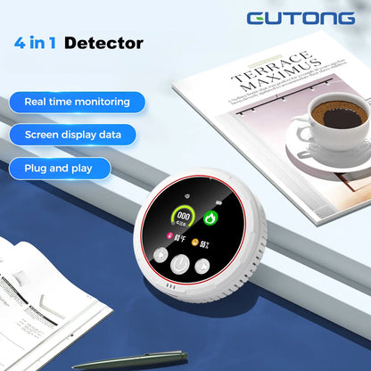 Smart Portable Detector with Temperature Humidity Monitoring, HD Display, Instant Alerts, Ideal for Apartments Rvs Kitchens