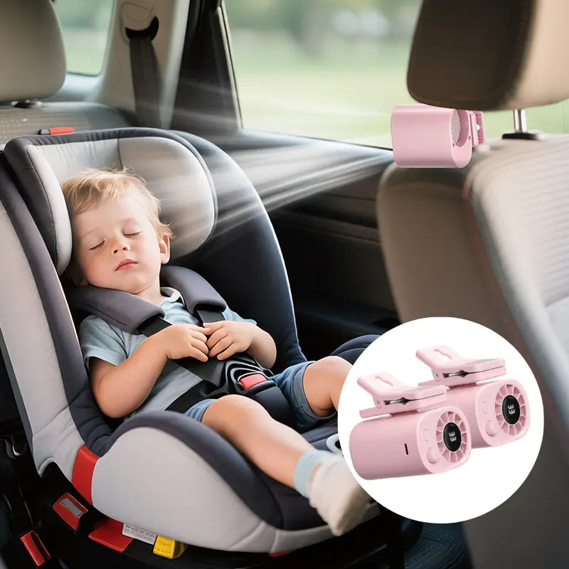 【Summer Survivals】Joytutus 2026 Car Seat Fan Clip on Fan Car Adjustable Fan, USB Rechargeable, LED Display, 360° Rotation, 100 Speeds Adjustment, Detachable Clip, Magic Tape, 20Hr 3000Mah Battery Summer Fan for Car Baby Stroller Backseat Dealsforyoudays