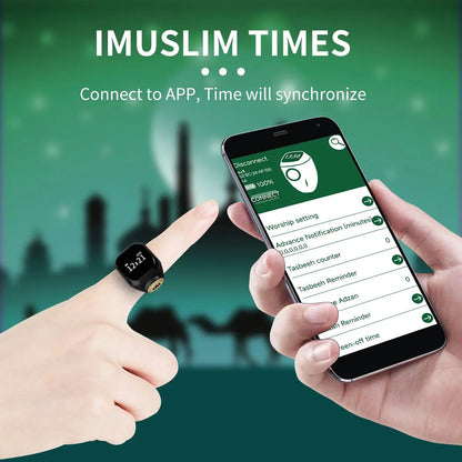 Smart Modern Prayer Beads Ring with Timer, App-Connected Waterproof Electronic Tasbih Counter, Tasbeeh Counter, Ideal for Muslim Prayers and Daily Worship #GLOBAL PICKS