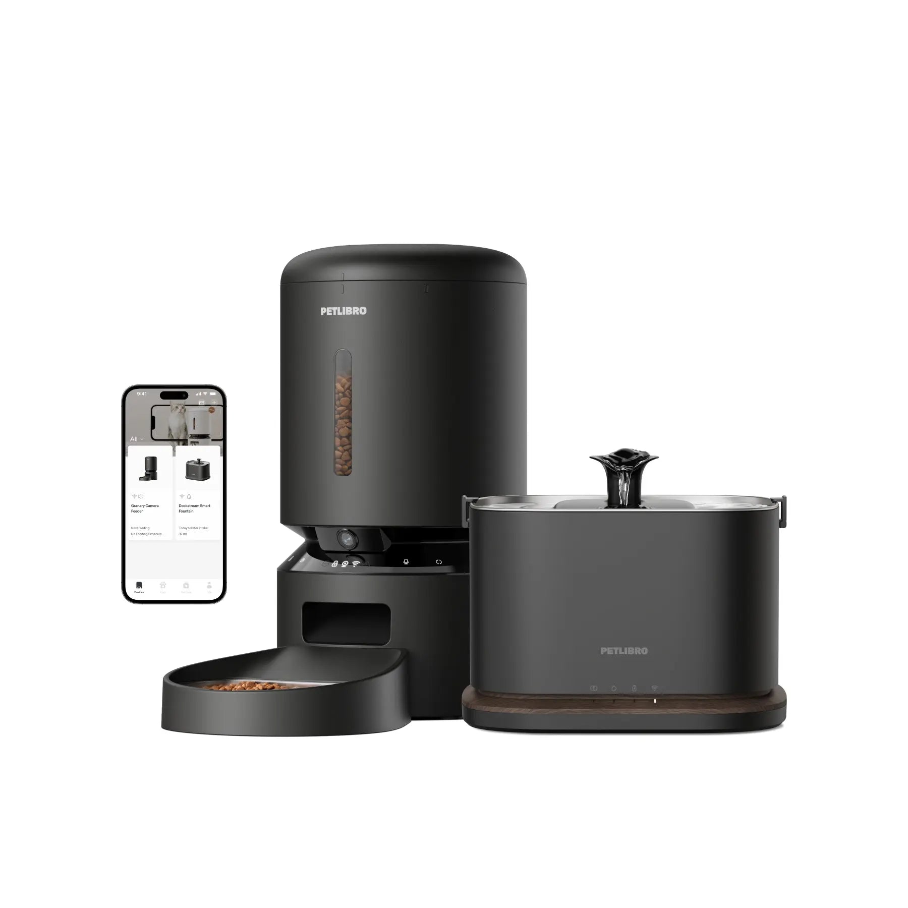 PETLIBRO Granary Smart Camera Feeder & Dockstream 2 Cordless Smart Fountain