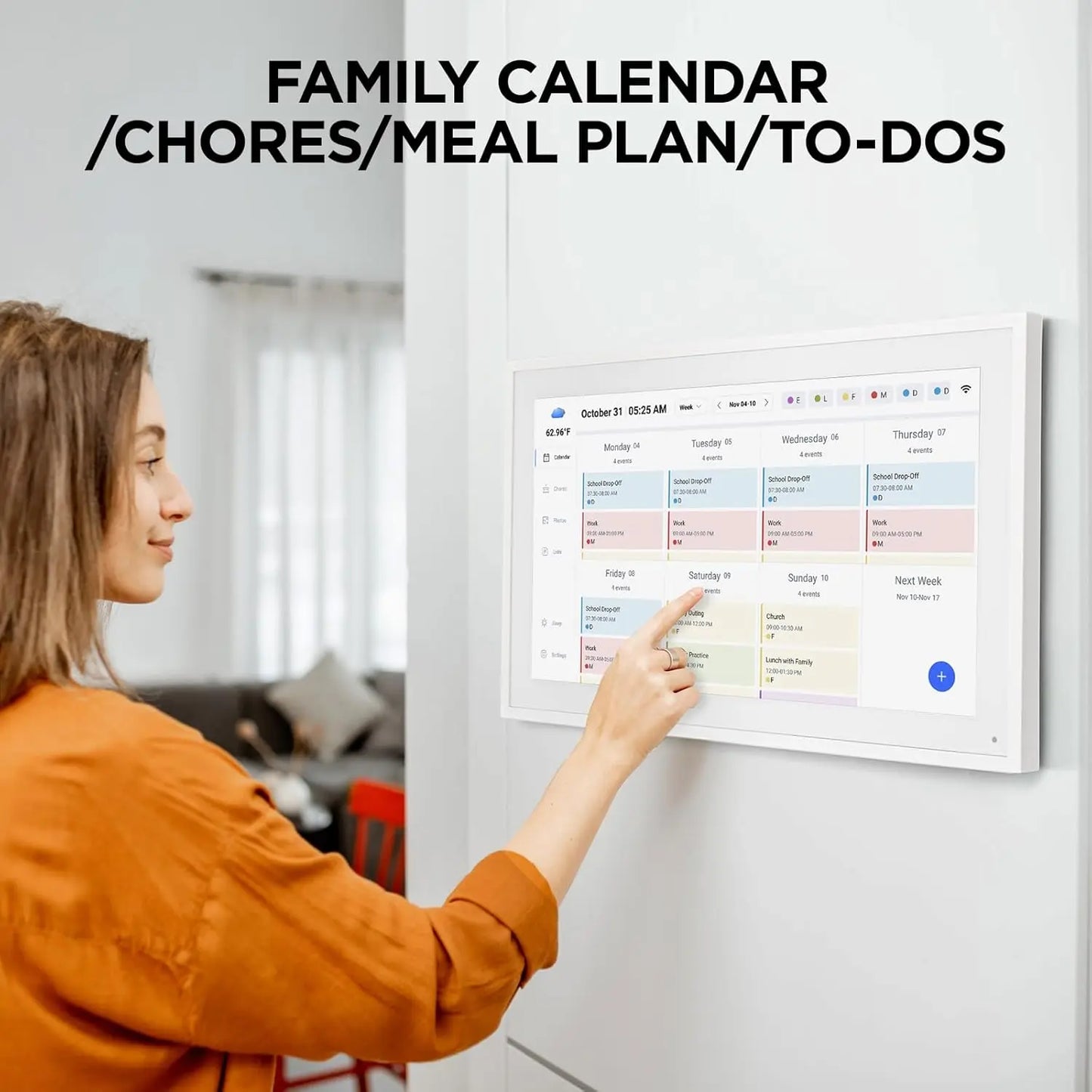 Smart Digital Calendar, Wall Electronic Calendar, IPS Full HD Touch Screen Display for Family Meal Planner Support - Streamline Household Organization Summerwins Dealsforyoudays,Father'Sdaygifts