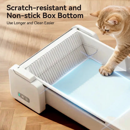 Meowant SC03 Smart Automatic Self-Cleaning Litter Box - X-Large White, 3-Motor System, Dual Rake, Anti-Pinch Tech, Wi-Fi Control, Clumping Litter Odor Control, Home Style for Multiple Cats, Smart Litter Box, Automatic Litter Box