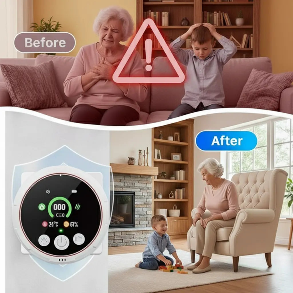 Smart Portable Detector with Temperature Humidity Monitoring, HD Display, Instant Alerts, Ideal for Apartments Rvs Kitchens