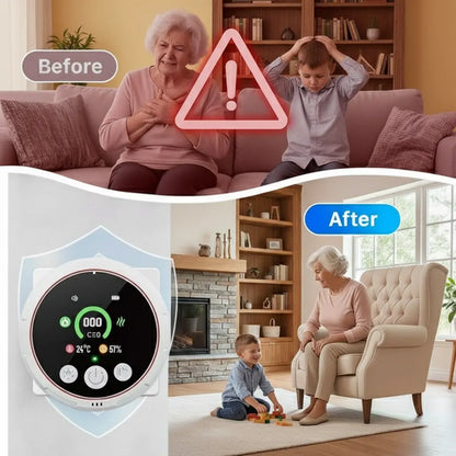 Smart Portable Detector with Temperature Humidity Monitoring, HD Display, Instant Alerts, Ideal for Apartments Rvs Kitchens