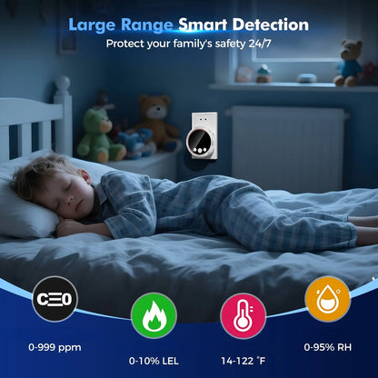 Smart Portable Detector with Temperature Humidity Monitoring, HD Display, Instant Alerts, Ideal for Apartments Rvs Kitchens
