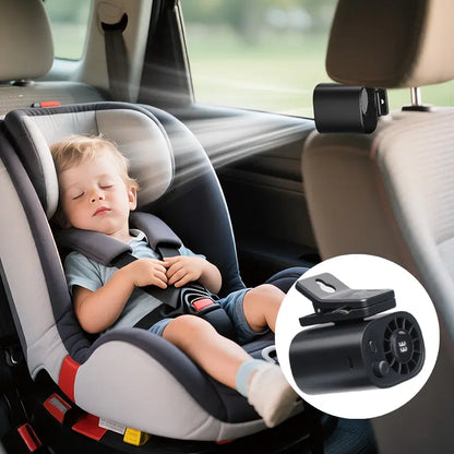 【Summer Survivals】Joytutus 2026 Car Seat Fan Clip on Fan Car Adjustable Fan, USB Rechargeable, LED Display, 360° Rotation, 100 Speeds Adjustment, Detachable Clip, Magic Tape, 20Hr 3000Mah Battery Summer Fan for Car Baby Stroller Backseat Dealsforyoudays