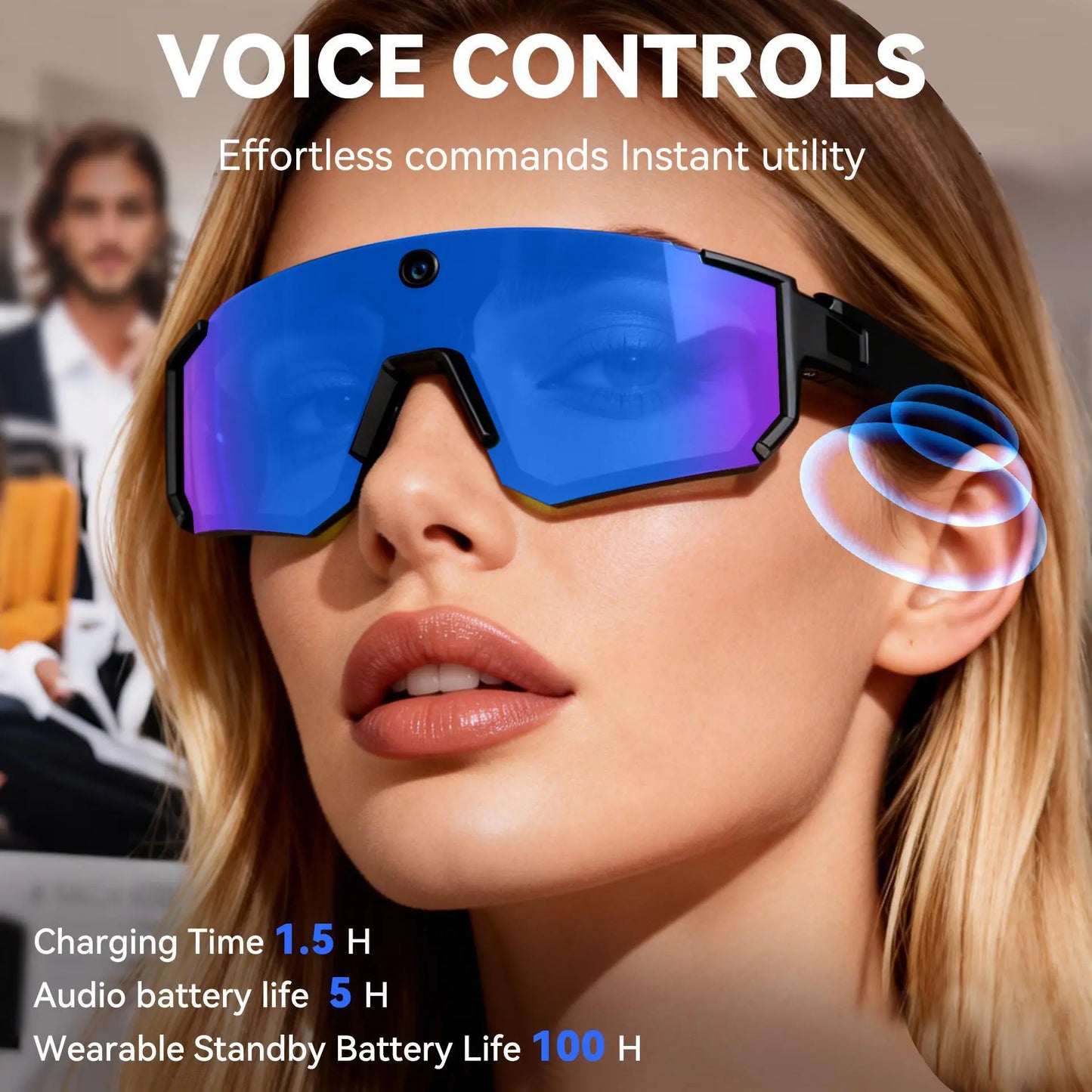 2026 New AI Smart Sport Sunglasses with HD 32MP Camera, 1200P Video Recording, AI Assistant (Chatgpt) & Real-Time Translation, Voice Control, Bluetooth 5.4 & Wifi – Ideal for Cycling, Golf, Running & Driving,Father'Sdaygifts